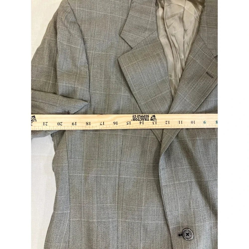 Burberrys Mens Sz-42R Gray Glen Plaid‎ 100% Pure Wool 2 Button Pleated Suit